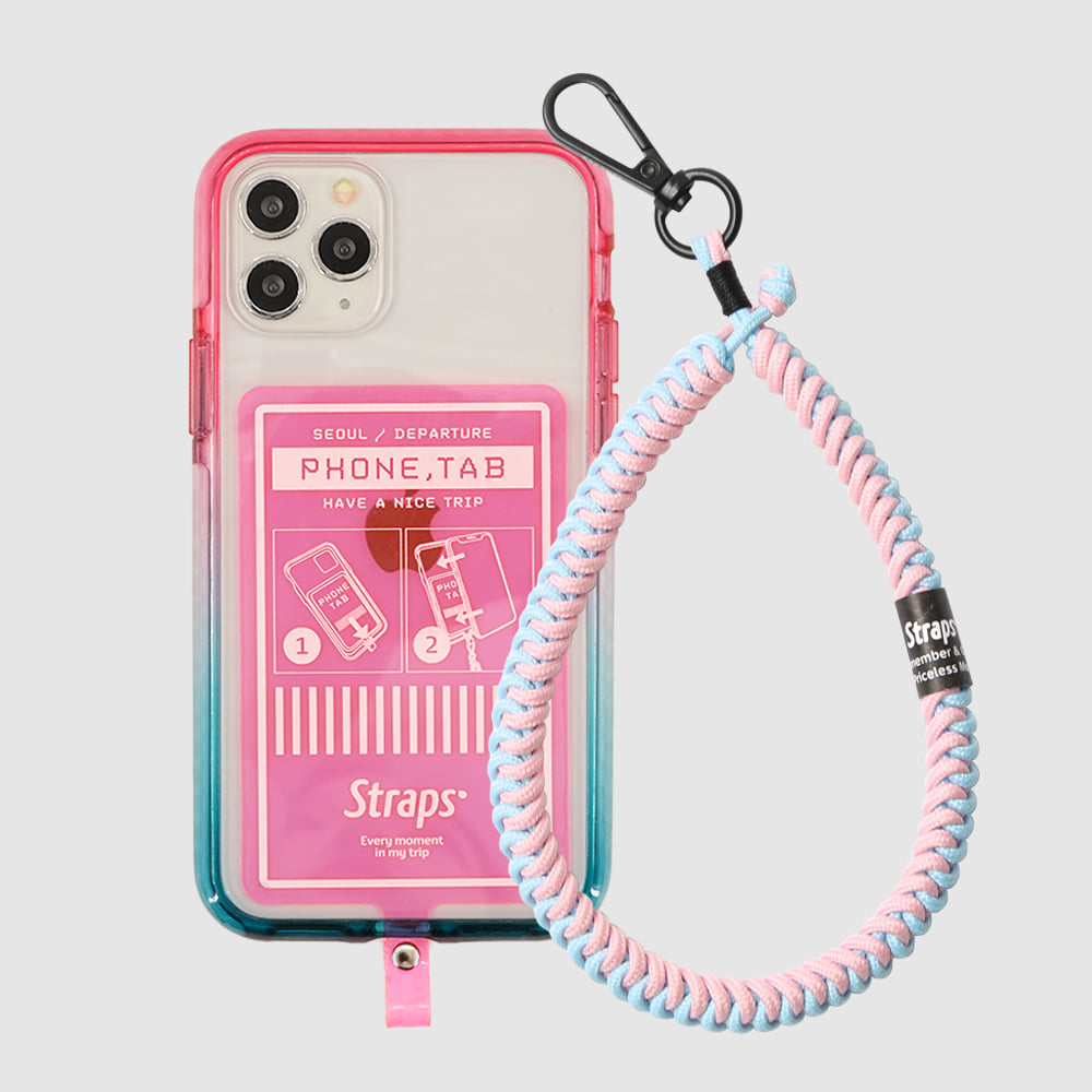 Phone Tab Pink iPhone 11 Series Slim Strap Case