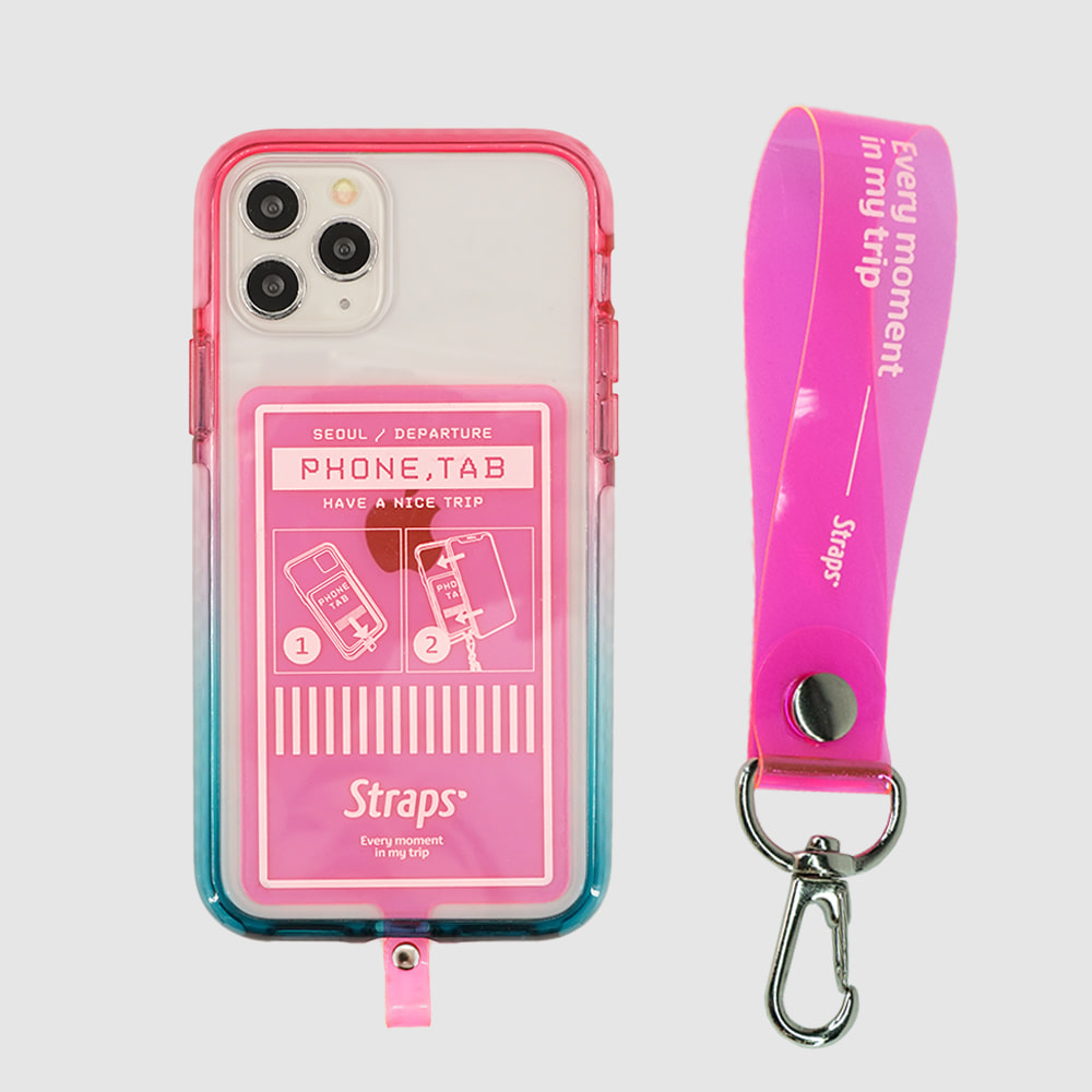 Phone Tab Pink iPhone 11 Series PVC Strap Case